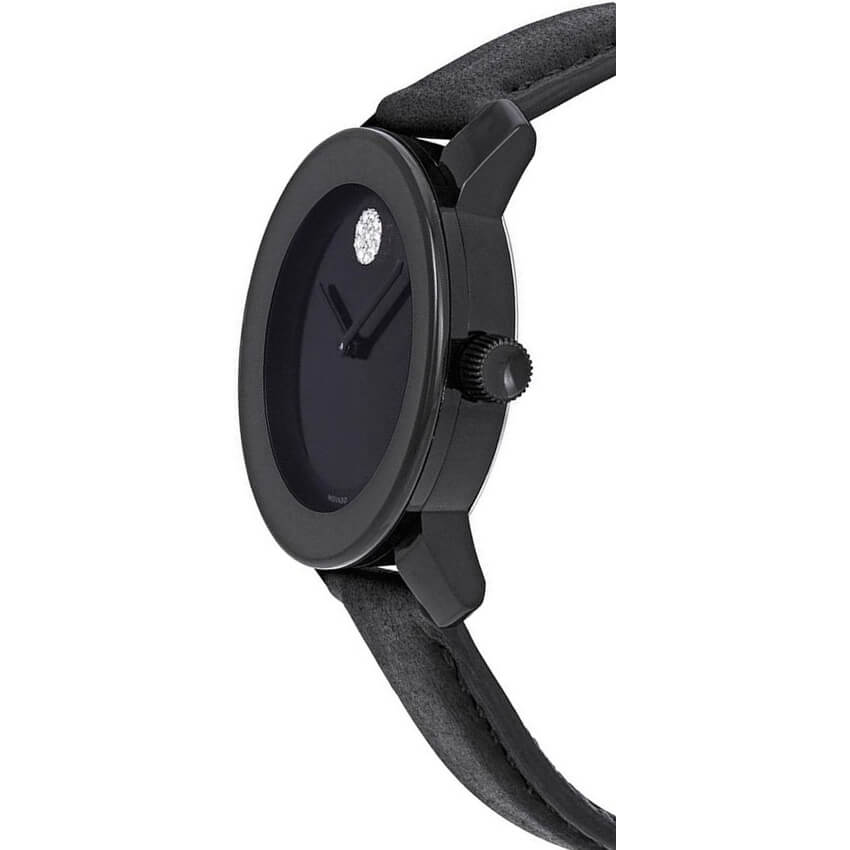  Shop Authentic Movado Bold Black Dial Black Leather Strap Watch for Women - 3600483 - Luxxuri