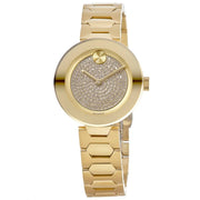  Shop Authentic Movado Bold Crystal Gold Dial Gold Steel Strap Watch For Women - 3600492 - Luxxuri
