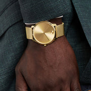  Shop Authentic Movado Bold Gold Dial Gold Mesh Bracelet Watch For Men - 3600373 - Luxxuri