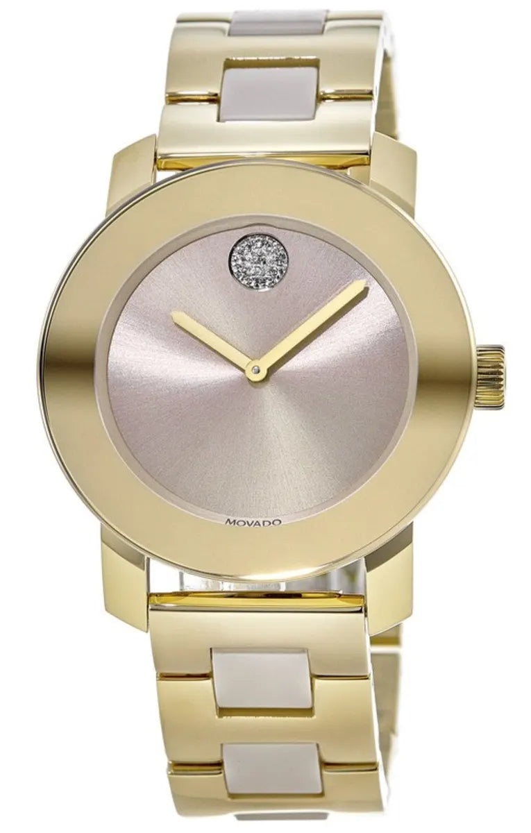  Shop Authentic Movado Bold Beige Dial Two Tone Steel Strap Watch For Women - 3600640 - Luxxuri