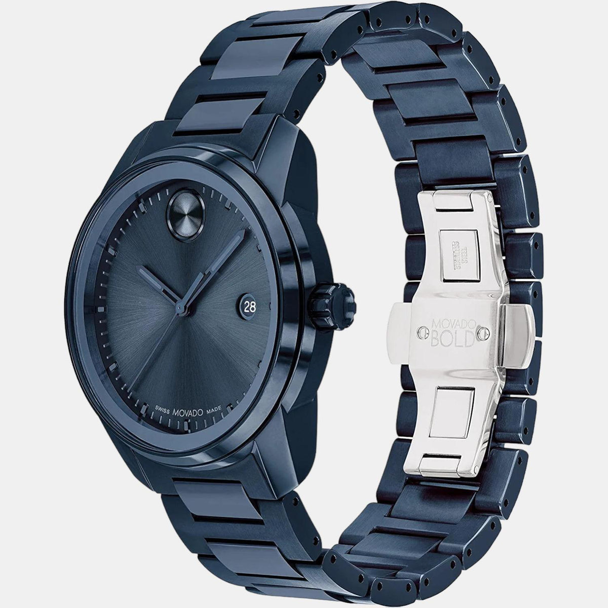  Shop Authentic Movado Bold Verso Blue Dial Blue Steel Strap Watch for Men - 3600862 - Luxxuri