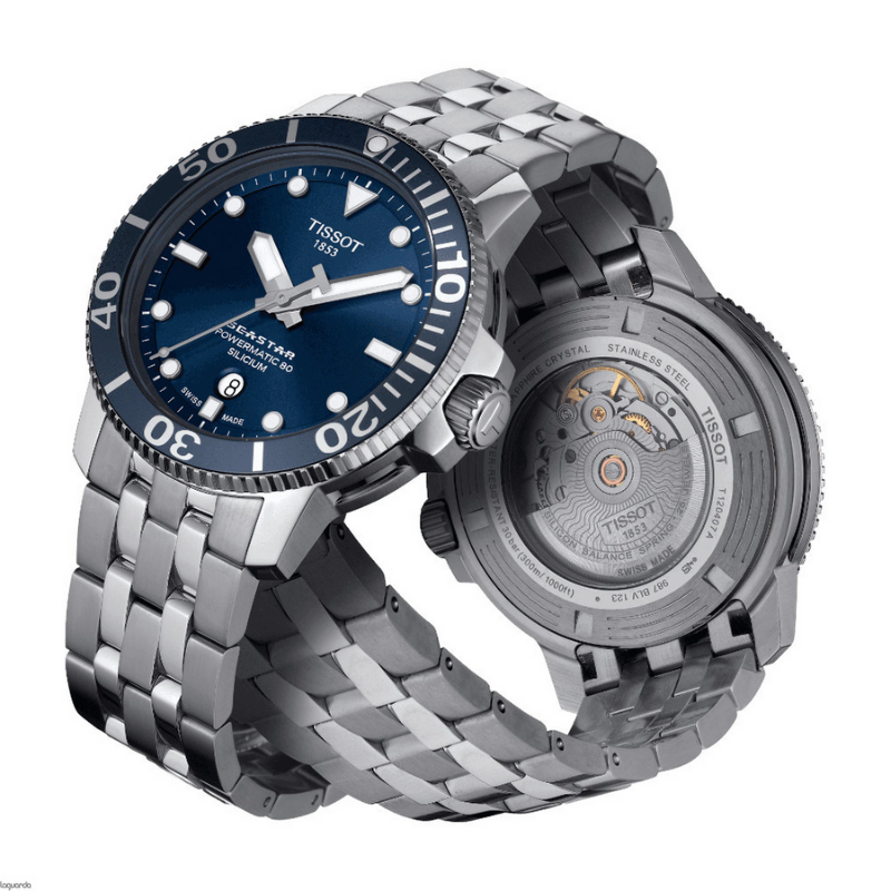  Shop Authentic Tissot T Sport Seastar 1000 Powermatic Silicium Blue Dial Silver Steel Strap Watch For Men - T120.407.11.041.01 - Luxxuri