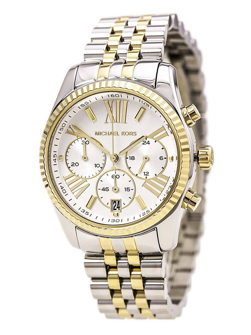  Shop Authentic Michael Kors Lexington Silver Dial Two Tone Steel Strap Watch for Women - MK5955 - Luxxuri