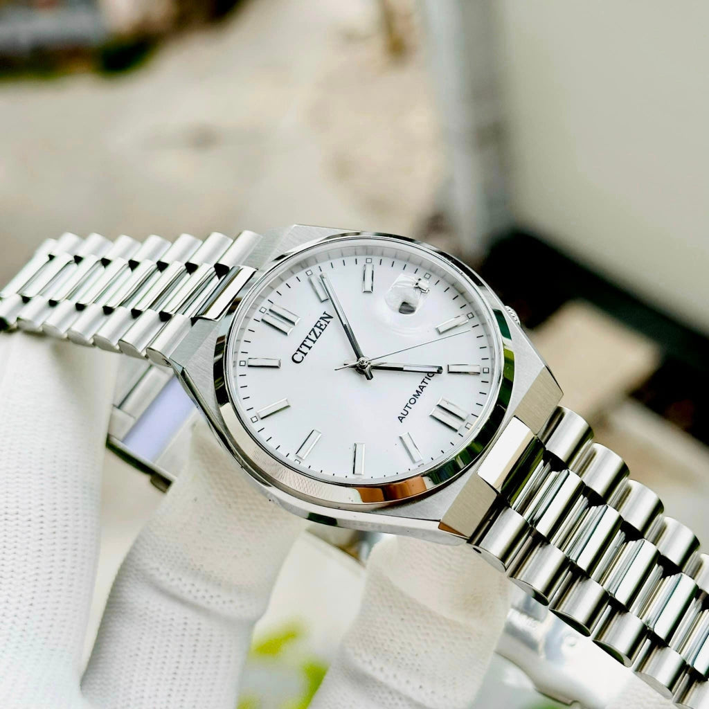  Shop Authentic Citizen Tsuyosa Automatic White Dial Silver Steel Strap Watch For Men - NJ0150-81A - Luxxuri