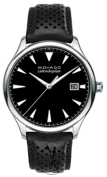  Shop Authentic Movado Heritage Calendoplan Black Dial Black Leather Strap Watch for Men - 3650004 - Luxxuri