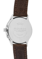  Shop Authentic Movado Heritage Moonphase Blue Dial Brown Leather Strap Watch For Women - 3650009 - Luxxuri