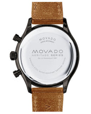 Shop Authentic Movado Heritage Calendoplan Chronograph Black Dial Brown Leather Strap Watch for Men - 3650022 - Luxxuri