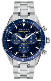  Shop Authentic Movado Heritage Calendoplan Chronograph Blue Dial Silver Steel Strap Watch For Men - 3650124 - Luxxuri