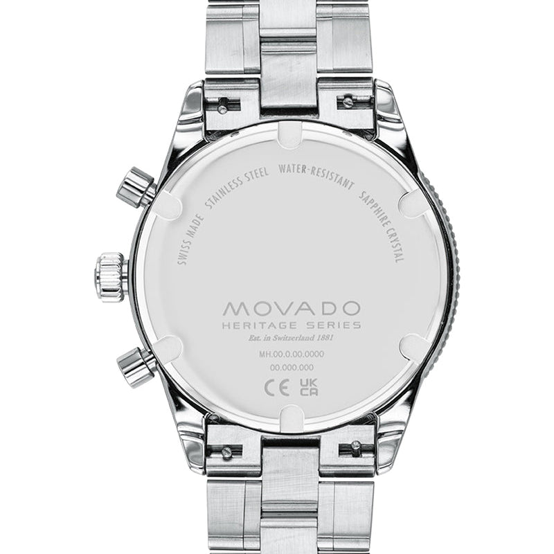  Shop Authentic Movado Heritage Calendoplan Chronograph Blue Dial Silver Steel Strap Watch For Men - 3650124 - Luxxuri