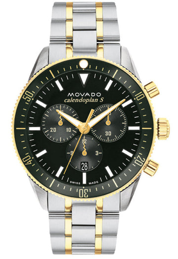  Shop Authentic Movado Heritage Calendoplan Chronograph Green Dial Two Tone Steel Strap Watch For Men - 3650167 - Luxxuri