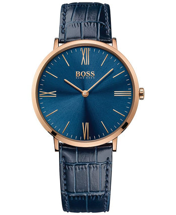  Shop Authentic Hugo Boss Jackson Blue Dial Black Leather Strap Watch for Men - 1513371 - Luxxuri