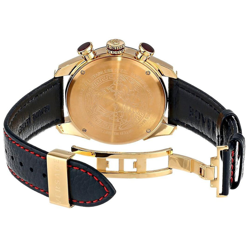  Shop Authentic Versace V-Ray Chronograph White Dial Black Leather Strap Watch for Men - VDB040014 - Luxxuri