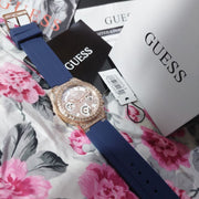  Shop Authentic Guess Moonlight Diamonds White Dial Blue Rubber Strap Watch for Women - GW0257L3 - Luxxuri