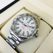  Shop Authentic Tag Heuer Aquaracer Calibre 5 Automatic White Dial Silver Steel Strap Watch for Men - WAY2013.BA0927 - Luxxuri