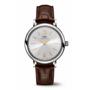  Shop Authentic IWC Portofino Automatic Silver Dial Brown Leather Strap Watch for Women - IW357403 - Luxxuri