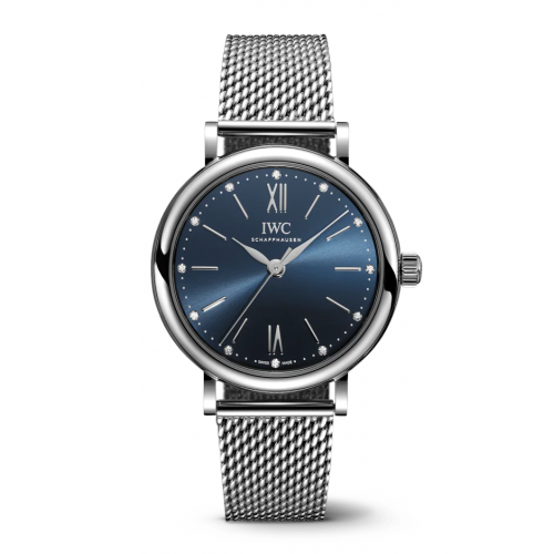  Shop Authentic IWC Portofino Automatic Blue Dial Silver Mesh Bracelet Watch for Women - IW357404 - Luxxuri