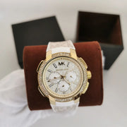  Shop Authentic Michael Kors Sydney Quartz White Dial White Leather Strap Watch For Women - MK7221 - Luxxuri