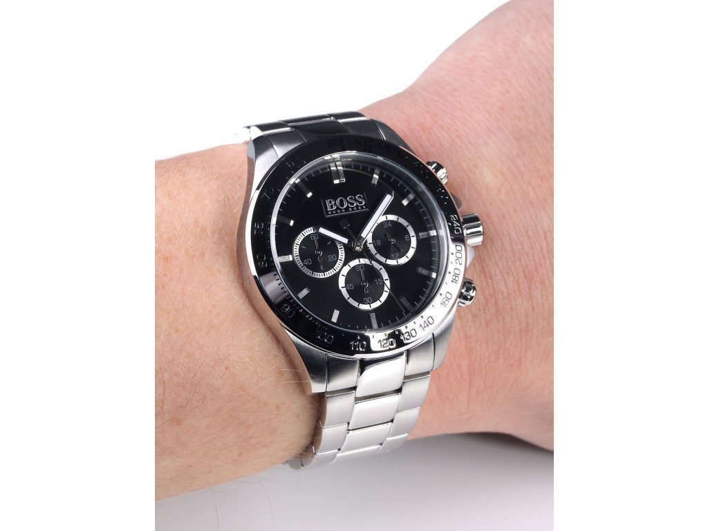  Shop Authentic Hugo Boss Ikon Black Dial Silver Steel Strap Watch for Men - 1512965 - Luxxuri