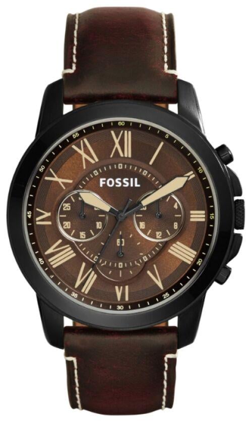  Shop Authentic Fossil Grant Chronograph Brown Dial Brown Leather Strap Watch for Men - FS5088 - Luxxuri