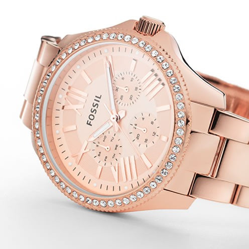  Shop Authentic Fossil Cecile Rose Gold Dial Rose Gold Steel Strap Watch for Women - AM4483 - Luxxuri