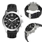  Shop Authentic Fossil Pilot 54 Chronograph Black Dial Black Leather Strap Watch for Men - FS5181 - Luxxuri