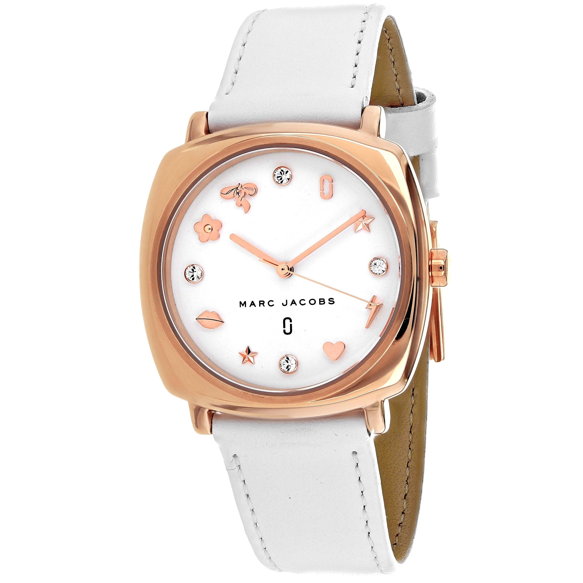  Shop Authentic Marc Jacobs Mandy White Dial White Leather Strap Watch for Women - MJ8678 - Luxxuri