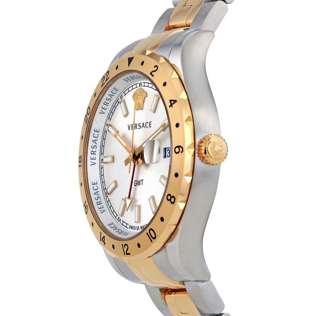  Shop Authentic Versace Hellenyium GMT Silver Dial Two Tone Steel Strap Watch for Men - V11030015 - Luxxuri