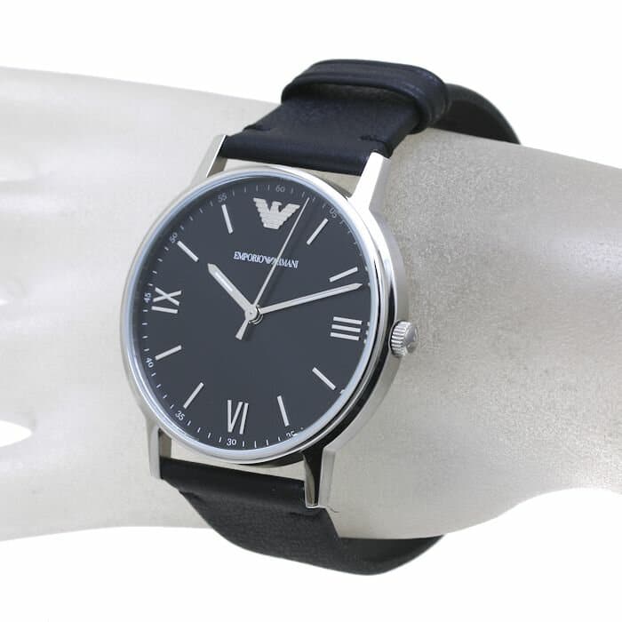  Shop Authentic Emporio Armani Kappa Analog Quartz Black Dial Black Leather Strap Watch For Men - AR11013 - Luxxuri