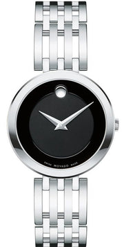  Shop Authentic Movado Esperanza 28mm Black Dial Silver Steel Strap Watch For Women - 0607051 - Luxxuri