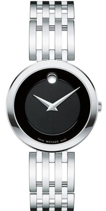  Shop Authentic Movado Esperanza 28mm Black Dial Silver Steel Strap Watch For Women - 0607051 - Luxxuri