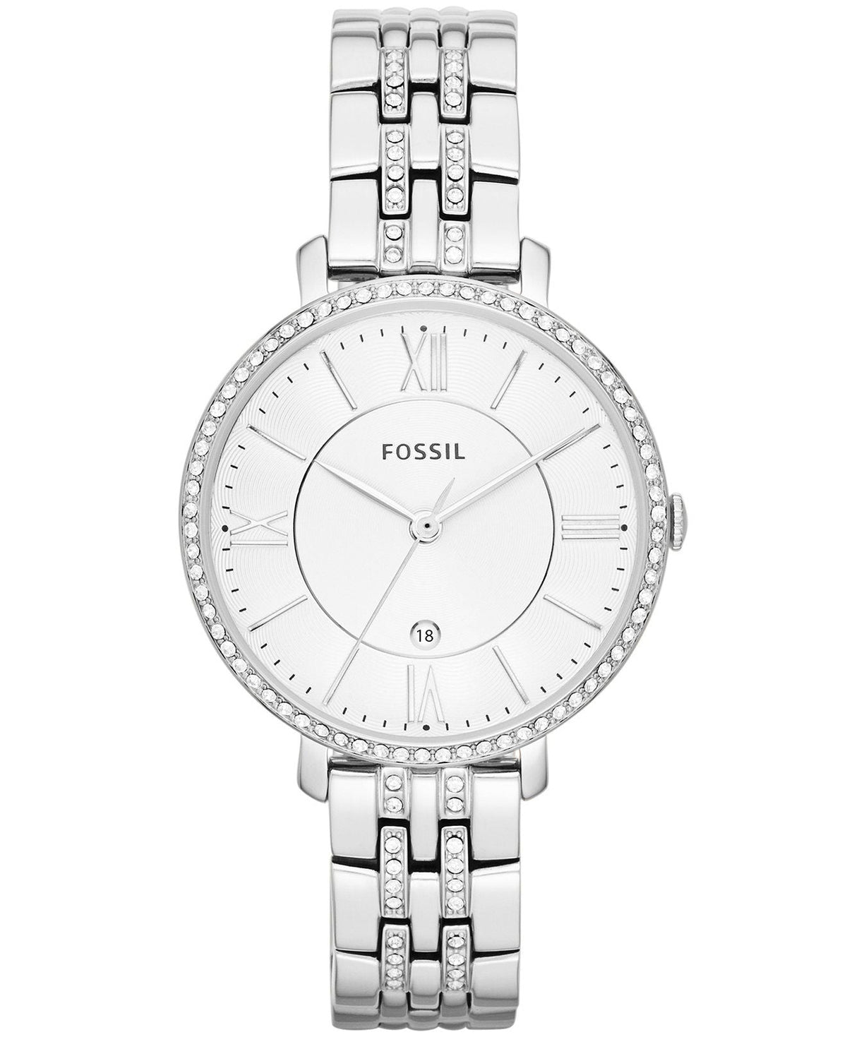  Shop Authentic Fossil Jacqueline White Dial Silver Steel Strap Watch for Women - ES3698 - Luxxuri