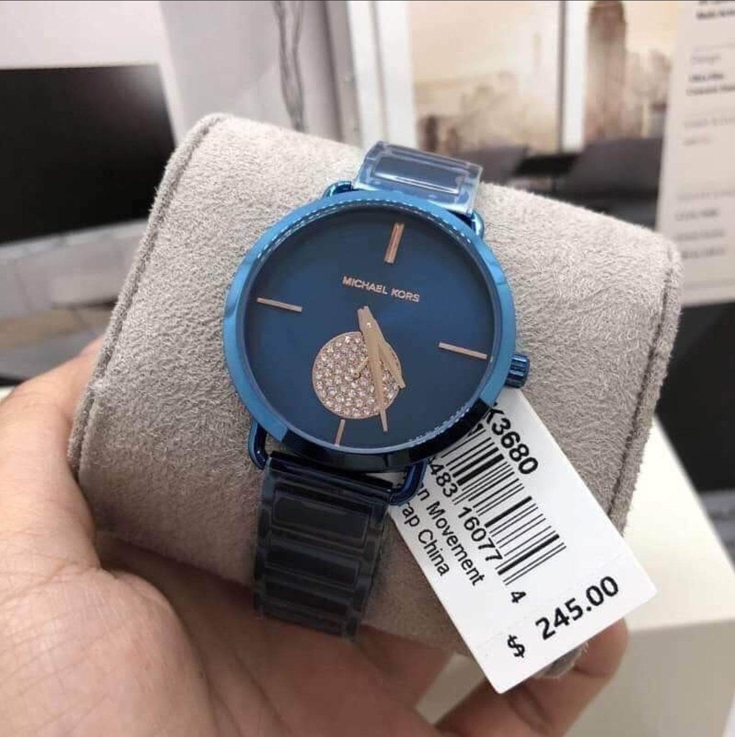  Shop Authentic Michael Kors Portia Blue Dial Blue Stainless Steel Strap Watch for Women - MK3680 - Luxxuri