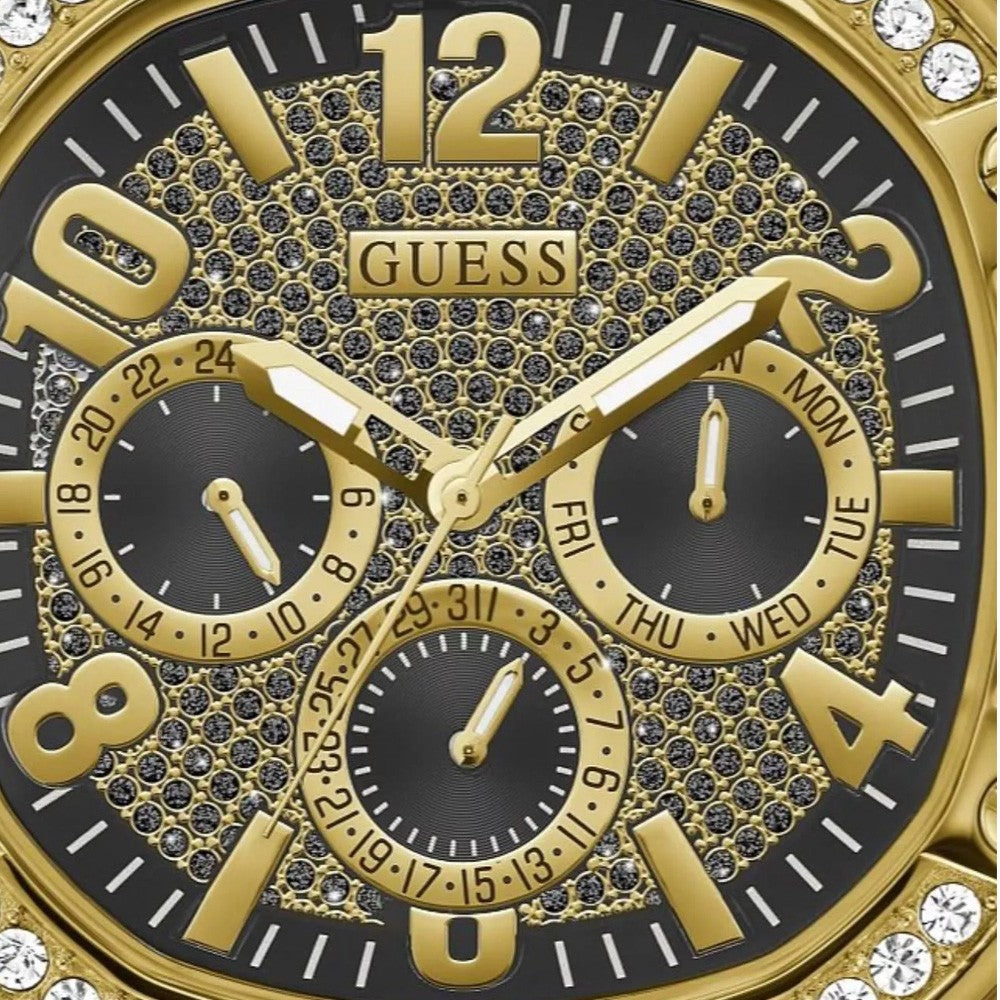  Shop Authentic Guess Duke Glitz Crystals Gold Dial Gold Steel Strap Watch For Men - GW0576G2 - Luxxuri