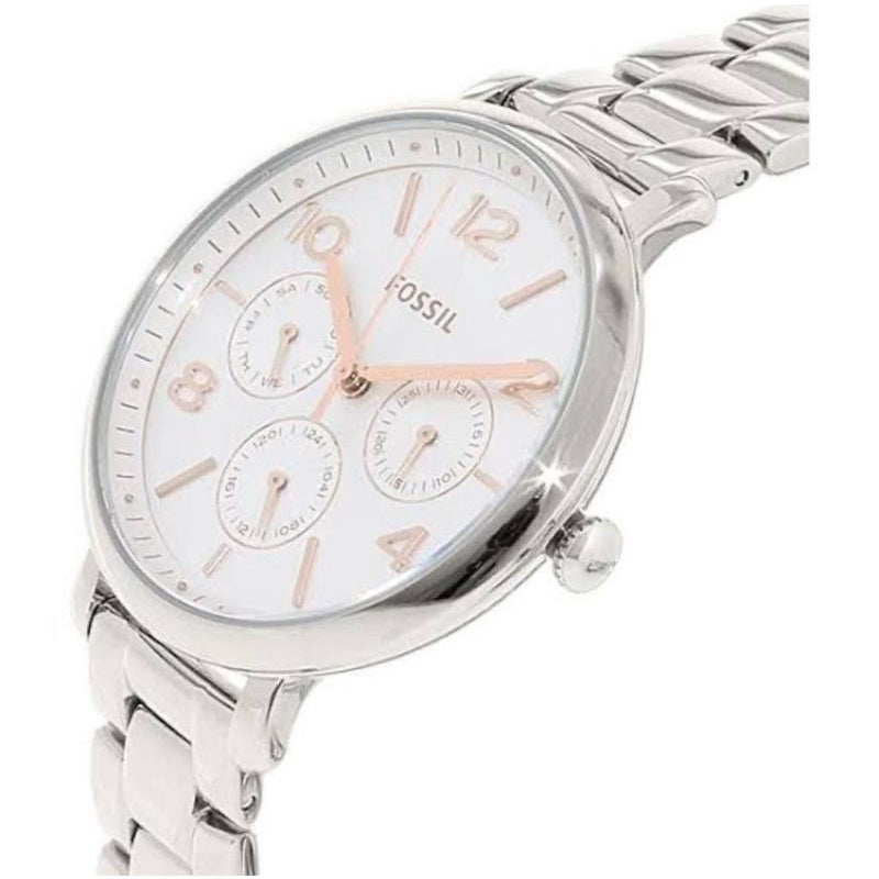  Shop Authentic Fossil Jacqueline Multifunction White Dial Silver Steel Strap Watch for Women - ES3738 - Luxxuri