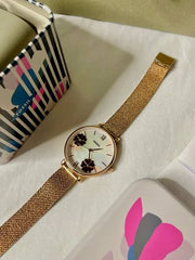  Shop Authentic Fossil Jacqueline Three-Hand White Dial Rose Gold Mesh Bracelet Watch for Women - ES4534 - Luxxuri
