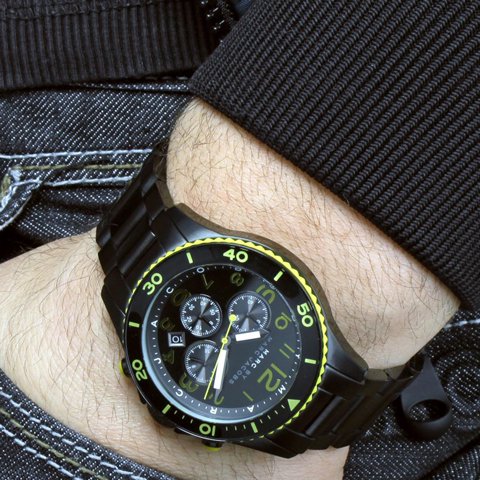  Shop Authentic Marc Jacobs Rock Chronograph Black Dial Black Steel Strap Watch for Men - MBM5026 - Luxxuri