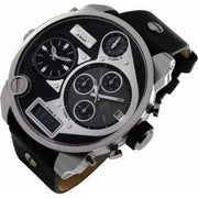  Shop Authentic Diesel Mr Daddy Chronograph White Dial Black Leather Strap Watch For Men - DZ7125 - Luxxuri