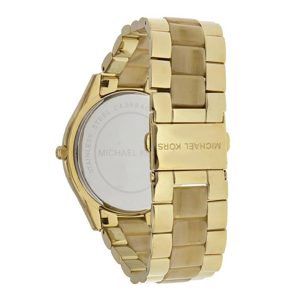  Shop Authentic Michael Kors Slim Runway Gold Dial Two Tone Gold Strap Watch for Women - MK4285 - Luxxuri
