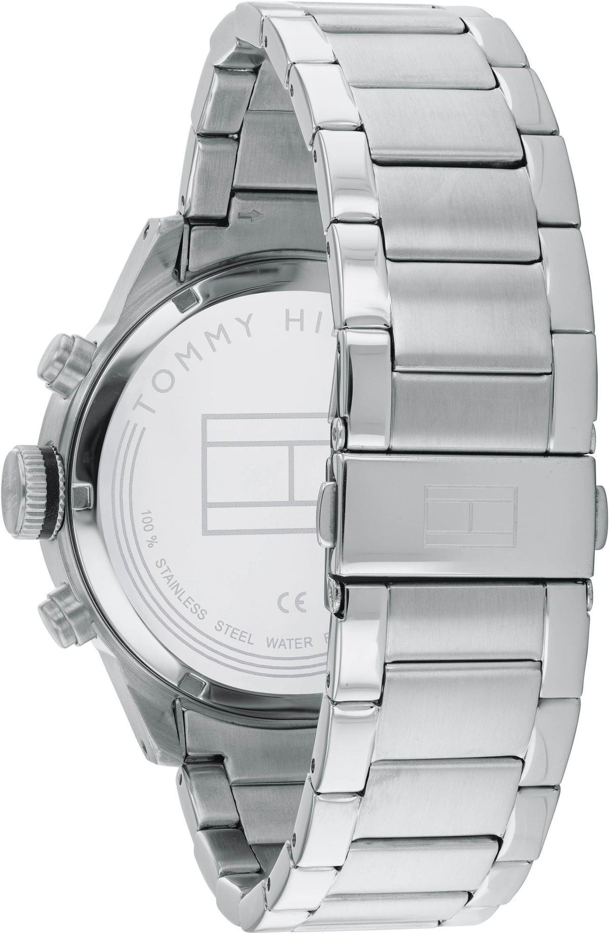  Shop Authentic Tommy Hilfiger Trent Quartz Black Dial Silver Steel Strap Watch For Men - 1791805 - Luxxuri