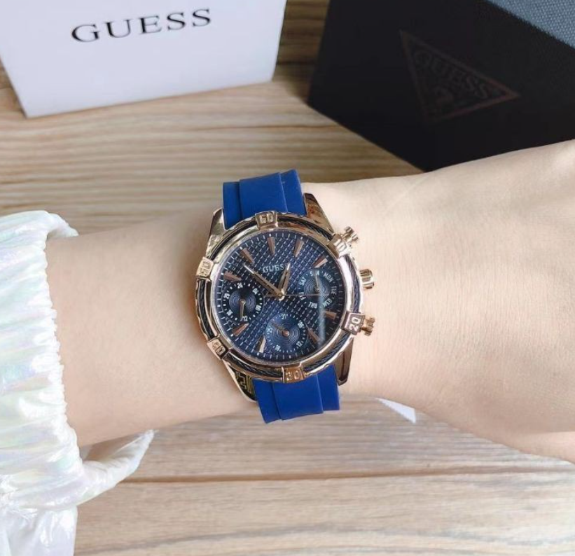  Shop Authentic Guess Analog Quartz Blue Dial Blue Rubber Strap Watch For Women - W0562L3 - Luxxuri