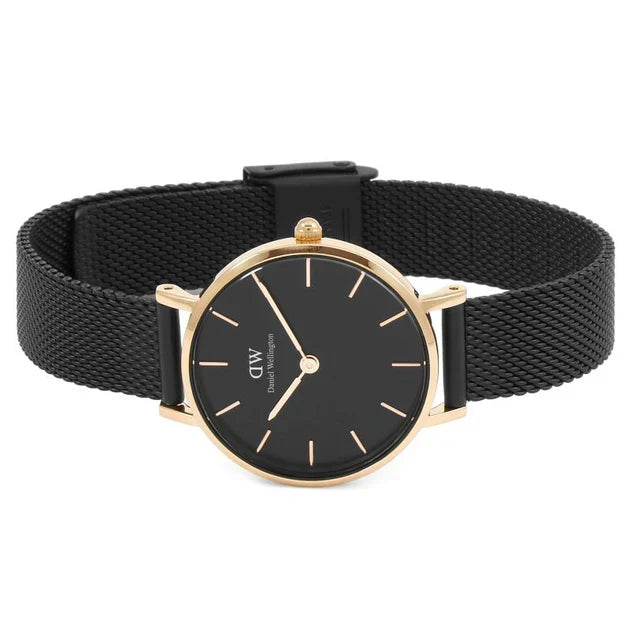  Shop Authentic Daniel Wellington Petite Ashfield Black Dial Black Mesh Strap Watch for Women - DW00100307 - Luxxuri
