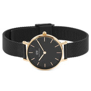  Shop Authentic Daniel Wellington Petite Ashfield Black Dial Black Mesh Strap Watch for Women - DW00100307 - Luxxuri