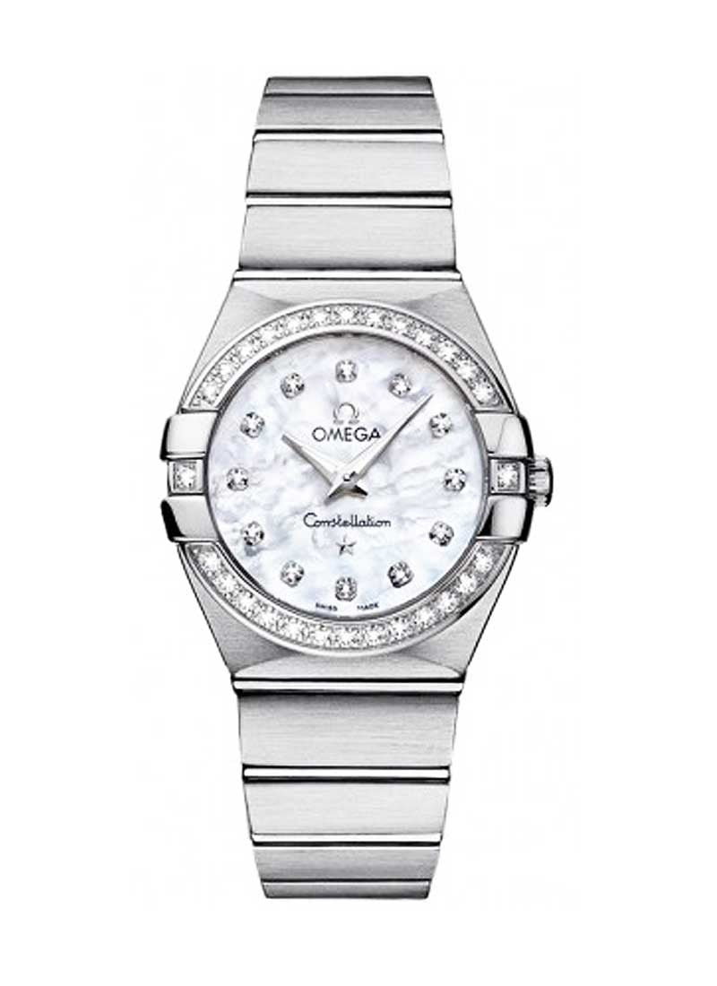  Shop Authentic Omega Constellation Quartz Diamonds Silver Dial Silver Steel Strap Watch for Women - 123.15.27.60.55.004 - Luxxuri