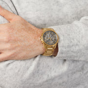  Shop Authentic Armani Exchange Banks Chronograph Black Dial Gold Steel Strap Watch For Men - AX1721 - Luxxuri