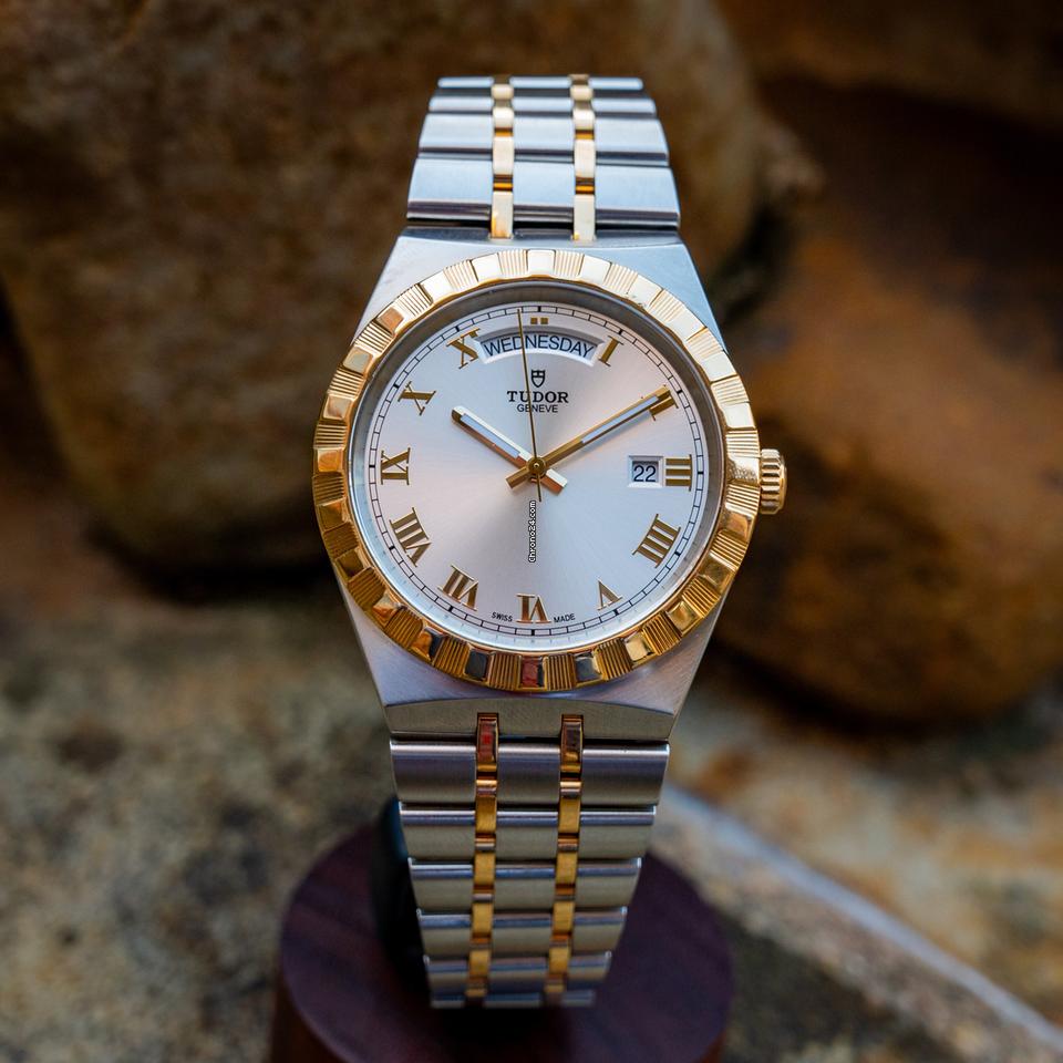  Shop Authentic Tudor Royal Automatic Silver Dial Two Tone Steel Strap Watch for Men - M28603-0001 - Luxxuri