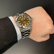  Shop Authentic Tag Heuer Aquaracer Calibre 5 Automatic Sunray Brown Dial Silver Steel Strap Watch for Men - WAY2018.BA0927 - Luxxuri