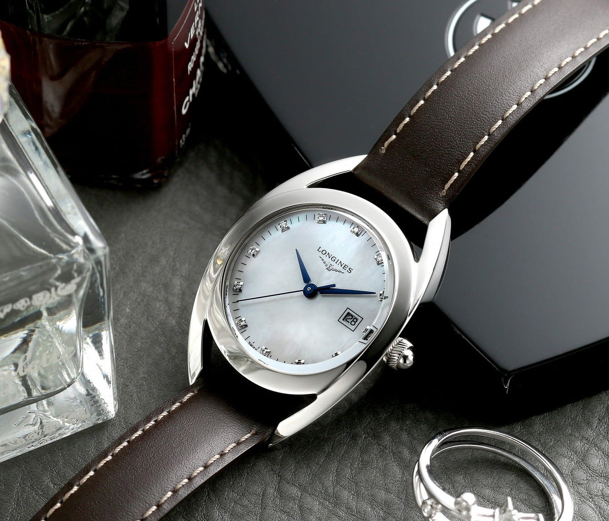 Shop Authentic Longines Equestrian Mother of Pearl Dial Brown Leather Strap Watch for Women - L6.136.0.87.2 - Luxxuri