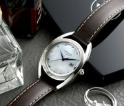  Shop Authentic Longines Equestrian Mother of Pearl Dial Brown Leather Strap Watch for Women - L6.136.0.87.2 - Luxxuri