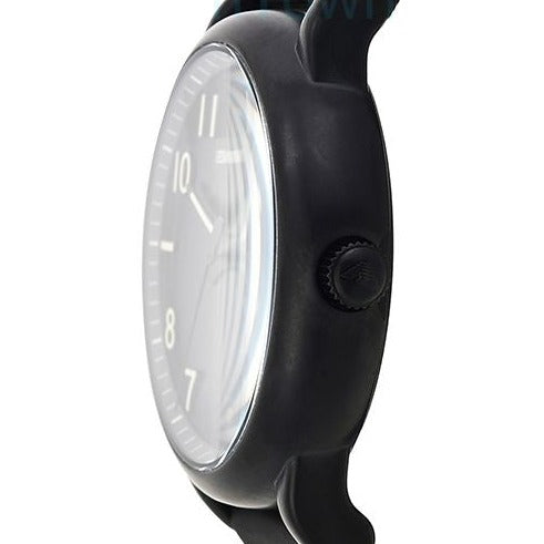  Shop Authentic Emporio Armani Luigi Quartz Black Dial Black Silicon Strap Watch For Men - AR11071 - Luxxuri