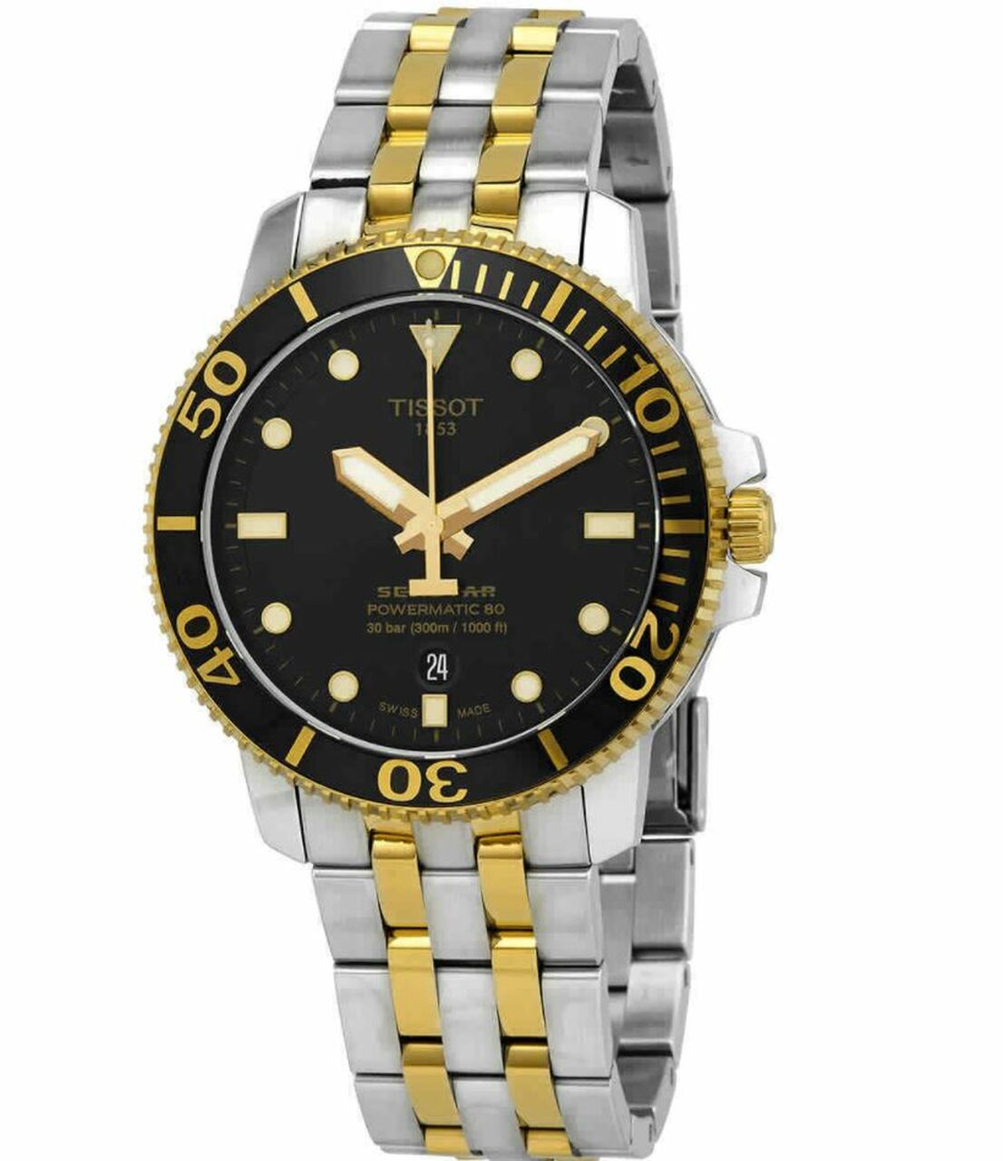  Shop Authentic Tissot Seastar 1000 Powermatic 80 Black Dial Two Tone Steel Strap Watch For Men - T120.407.22.051.00 - Luxxuri